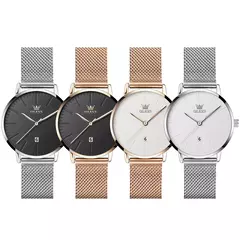 OLEVS-Relógio de quartzo impermeável de aço inoxidável feminino, original, simples, elegante, luxo, moda - Wolf Magazine