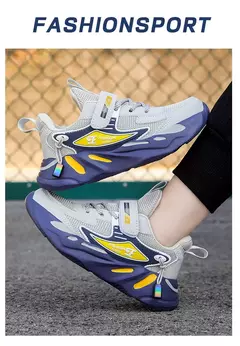 Imagem do Sapatos de malha antiderrapante respirável infantil, tênis de corrida casual, sapatos de caminhada para crianças, meninos, meninas
