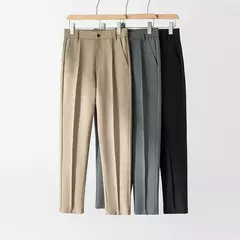 Homens Primavera Terno Calças de Alta Qualidade Negócios Calças Formais Elastic Slim Fit Simples Social Casual Calças Roupas de Marca Masculina - comprar online