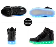 USB LED Shoes com controle remoto para crianças e adultos, tênis luminosos com luzes, tênis para crianças, meninos e meninas, tamanho 25-42 - loja online