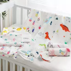Imagem do Bebê recém-nascido Swaddle Blanket, Algodão De Musselina De Duas Camadas, Gaze De Banho Infantil, Envoltório Infantil, Capa Do Carrinho, Macio, 110x120cm