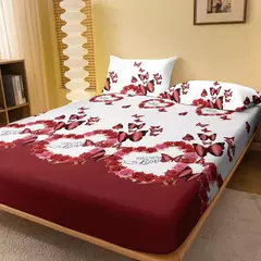 Borboleta impressa fosco cabido folha, tampa do quarto, cama moderna simples, excluindo fronhas, 1