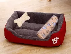 Ninho macio de algodão lavável para animais de estimação, cama de osso quente, cestas, canil, produtos para a casa, pequeno, médio, grande, cachorro, gato - Wolf Magazine