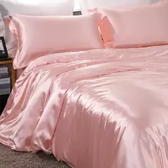 Luxo Satin Bedding Set Capa de edredão com fronha Estilo Europeu King Queen Size Confortável Bed Set Covers Folha de linho - loja online