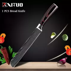 XITUO-Laser Damasco Padrão Facas de Cozinha Set, Faca Chef, Ultra-Sharp, Santoku, Cutelo, Corte, Utilidade, Fruta, 1-10pcs - comprar online