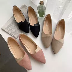 Apontou Toe bailarina ballet sapatos baixos para mulheres, deslizamento em mocassins, moda casual, Splice Mule Flats - loja online