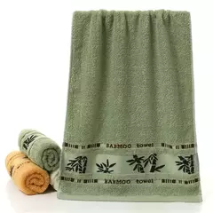 Imagem do Conjunto de toalha de praia de banho verde bambu para adultos, rosto, mão, esporte, banheiro, 35cm x 75cm x 2pcs, 70cm x 140cm, 1 conjunto, conjunto de 3