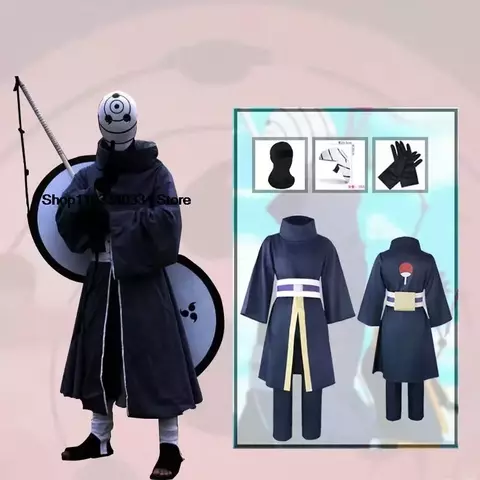 Uchiha Obito Anime Cosplay Trajes de Halloween para Mulheres Homens Robe Japonês Kimono Performance Festival