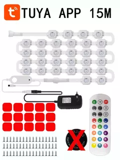 Imagem do Outdoor Eaves Luz LED, TUYA, Permanente, Impermeável, RGB Light String, Cena DIY, Iluminação de Festa de Natal, 24V, 2A, 144 FT, 90LED