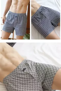Imagem do Boxers masculinos de algodão de cintura alta, calças para todos, cuecas grandes, fundo de pijama em casa, boxers de cintura alta, plus size