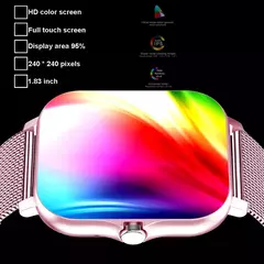 Relógio inteligente quadrado para homens e mulheres, rastreador de fitness, relógio inteligente esportivo, toque de discagem, música, Smartclock para Android, iOS