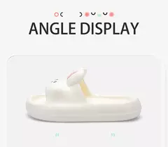 Coelho dos desenhos animados crianças chinelos aumentados fundo grosso interior ao ar livre chinelos confortáveis macios crianças casa chinelos - loja online