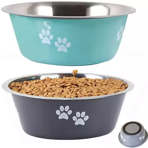 Tigelas fofas para cães médios e grandes, tigelas de alimentação, tigelas de água, aço inoxidável, tigela de comida para cães pequenos, elevadas, alimentadores para animais de estimação