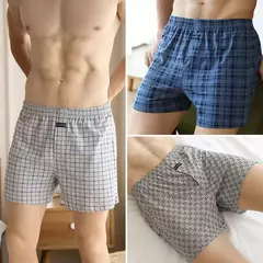 Cuecas masculinas de algodão de cintura alta, calças allo de cintura alta com pijama em casa, cuecas boxer plus size