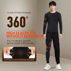 Imagem do Calças quentes para homens com pelúcia e engrossado outono e inverno alta elasticidade, calças esportivas justas e pan de ajuste fino