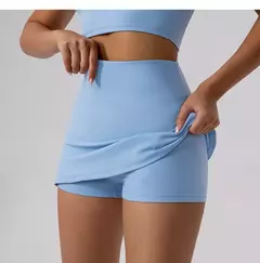 Saias de Tênis Respiráveis de Cintura Alta Feminina, Mini Saia Monocromática, Calções de Ginástica, Yoga Fitness, Slim Fit, Corrida e Fitness, 2021 na internet