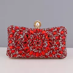 Sacos de noite completos dos diamantes, flor acrílica, embreagem dos strass, pérola do metal, baile luxuoso, bolsas do jantar do casamento na internet
