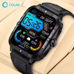 COLMI-P76 Smartwatch militar ao ar livre para homens, 1,96 ", chamada Bluetooth, 3ATM, IP68 impermeável, esportes fitness relógios
