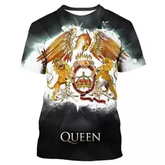 Imagem do Homens e mulheres Queen Rock Band 3D Impresso Camisetas, Streetwear de grandes dimensões, camiseta de manga curta, Harajuku Tops, camisetas infantis, roupas da moda