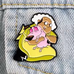 Covarde herói cães esmalte pinos anime figuras emblemas broche de lapela de metal para mochilas broches moda jóias acessórios presentes - Wolf Magazine