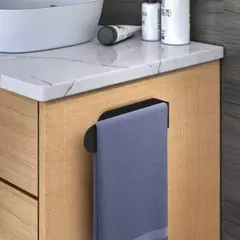Imagem do Toalheiro não perfurado toalheiro banheiro rack auto-adesivo banheiro cozinha toalha de mão rack itens domésticos