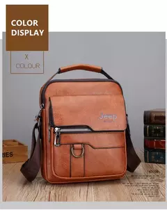 JEEP BULUO-Sacos Mensageiro Crossbody de Couro para Homens, Bolsa Casual Business, Brand Shoulder Bag, Nova Qualidade - comprar online