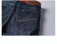 Wthinlee-Calça Jeans Stretch Casual Masculina, Calças Jeans Trabalho, Roupa de Marca Masculina Clássica, Azul, Preta, Nova, Moda
