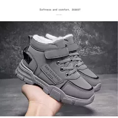 Botas de neve de algodão para crianças, Sapatos quentes grossos, Botas de pele falsa adolescente para crianças, moda tendência, inverno, 2024 - comprar online