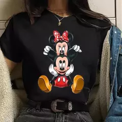Moda mickey minnie mouse disney camiseta roupas femininas verão manga curta topos casuais camiseta kawaii - comprar online