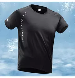 CHRLCK-Camiseta masculina de corrida, seda gelo, top fino, secagem rápida, mang - comprar online