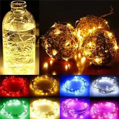 Bateria Powered LED Fairy Lights, Copper Wire String Lights para quarto, jardim, festa, casamento, decoração de Natal, 1 m, 2 m, 3 m, 5 m, 10 m, 20m na internet