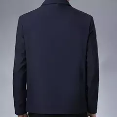 Jaquetas monocromáticas à prova de vento para homens de meia idade, casaco com zíper com gola lapela, jaquetas casuais masculinas, 5 tamanhos, inverno na internet