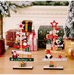 Árvore De Natal De Madeira Desktop Ornamento, Placa De Sinal De Papai Noel, Decoração De Natal Para Casa, Presente De Ano Novo, Feliz Natal, 2025 na internet
