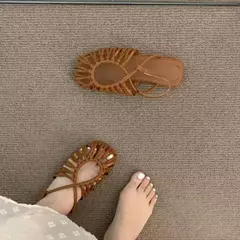 Sapatos de toe quadrado slip-on para mulheres, Slingback Flats, sólidos, planos, saltos baixos, diário, moda, feminino, 2024 na internet