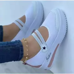 Sapatilhas casuais vulcanizadas para mulheres, sólidas, sapatos de plataforma, malha, respirável, conforto, deslizamento, esporte, tênis, feminino, novo - comprar online