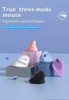 Xiaomi mouse vertical tri-mode com display de nível de bateria ergonômico personalizado aperto lateral 4800 dpi mudo mouse de escritório para jogos
