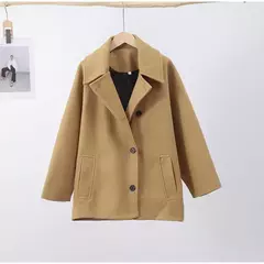 Casaco feminino elegante de peito único, manga comprida, lapela, casacos grossos quentes, outwear de bolso solto, rua alta, feminino, outono, inverno