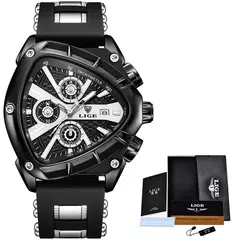 LIGE-Relógio impermeável masculino do esporte, quartzo, relógios de pulso, negócios, relógios de pulso Big Dial, Relogio masculino com caixa, original, luxo