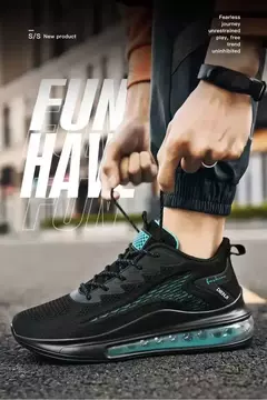 Tênis de corrida respirável masculino, tênis casual com fundo macio, almofada de ar, moderno, novo, primavera e outono - Wolf Magazine