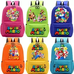 Mochilas Super Mario Bros para homens e mulheres, Saco Princesa Peach Luigi, Impressão Gráfica de Personagem de Cartoon, Mochila Kawaii, Mochilas escolares - loja online