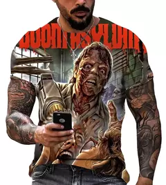 Camiseta casual masculina, filme de terror, atmosfera, grande, suspense, venda quente, novo, 2024 na internet