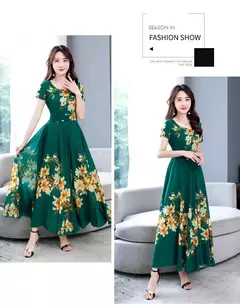 Imagem do Vestido floral fragmentado para mulheres, roupa elegante, manga longa, comprimento médio, além das fronteiras, estilo coreano, 2023, novo