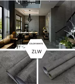 Papel de parede impermeável auto-adesivo, Adesivos de parede, Industrial, Cimento, Cinza, Loja de roupa, Sala Decoração, Vinil