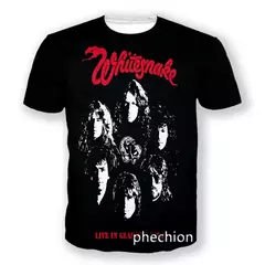 Heavy Metal Rock Whitesnake Band T-shirt para homens e mulheres, impressão 3D, moda hip hop, camiseta de manga curta, camiseta com o pescoço, roupas de verão - comprar online