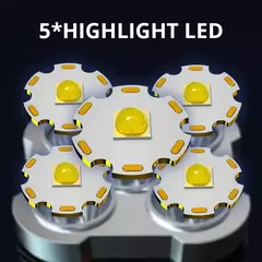 Imagem do 5LED High Power Led Lanternas Recarregável Camping Spotlight com Luz Lateral 3 Modos de Iluminação para Camping Aventura Outdoor