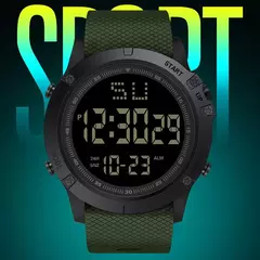 Relógio esportivo multifunções masculino, digital, à prova d'água, luminoso, led, mostrador grande, eletrônico, para estudante na internet