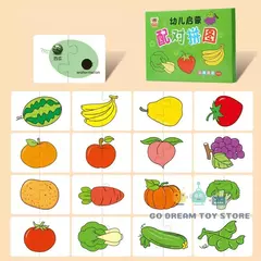 Montessori Educação Puzzle Brinquedos para Criança, Matching Card, Educação precoce, Cartoon Jigsaw, Forma de Cor Animal, Presentes de Treinamento Cognitivo, 32 peças na internet