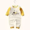 Bebê recém-nascido macacão meninas meninos bonito dos desenhos animados animal listra roupas para crianças 0-24 meses outono macacão roupas trajes