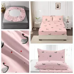 Capa de cama para quarto, 3 peças, conjunto de lençóis estampados (um lençol e duas fronhas) Una Sábana Y Dos Fundas De Almohada - Wolf Magazine