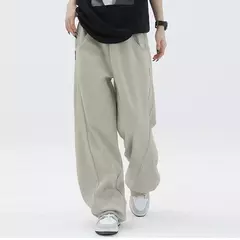 Calça esportiva de perna larga feminina, bolsos elásticos, tubo reto, calça sanitária solta, casual, na moda, nova, S-2XL, 2024 - comprar online